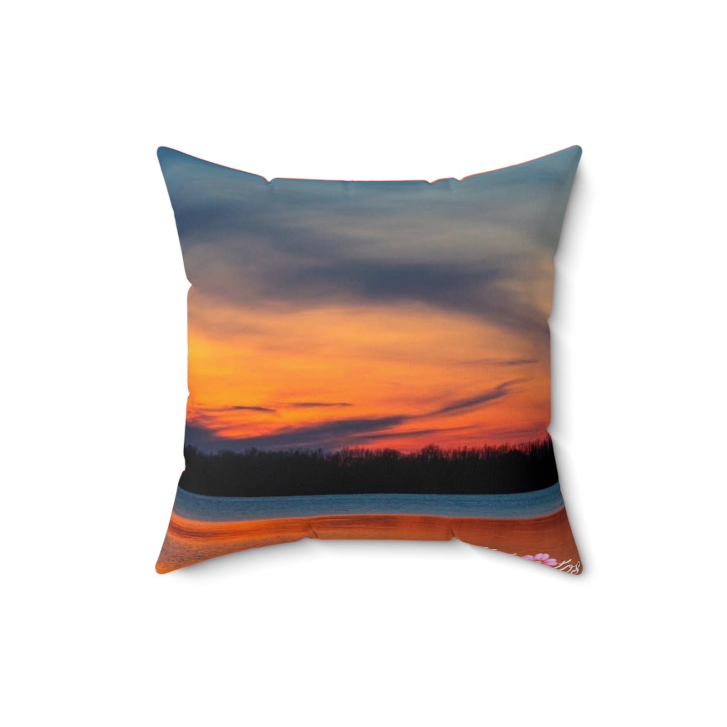 Colorful Sunset Over the Ocean Throw Pillow