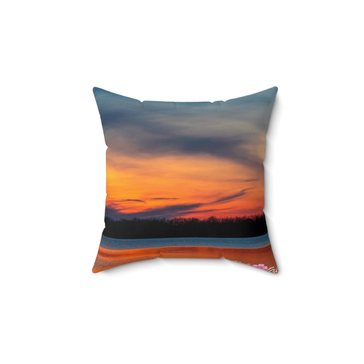 Colorful Sunset Over the Ocean Throw Pillow
