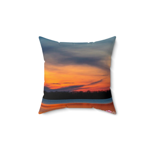 Colorful Sunset Over the Ocean Throw Pillow